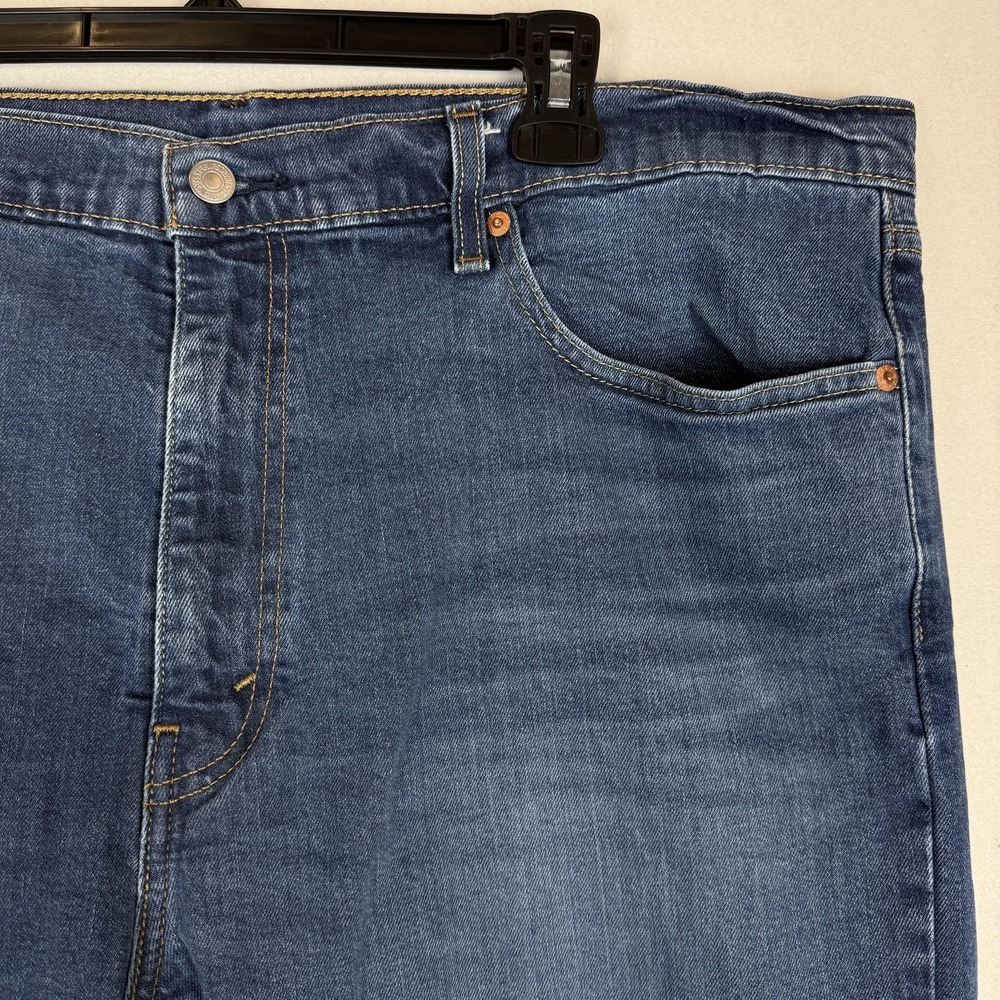 Levi's 502 Jeans Mens 42x32 Blue Medium Wash Regular Tapered Leg Stretch Denim - Picture 6 of 16